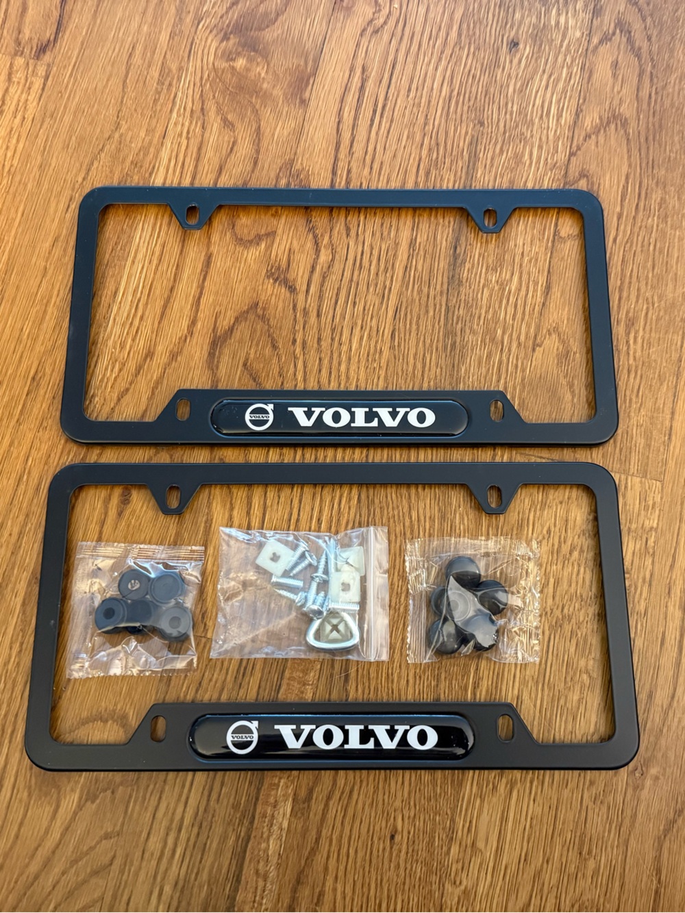 Volvo License Plate Frame in Black Set of 2 NWT